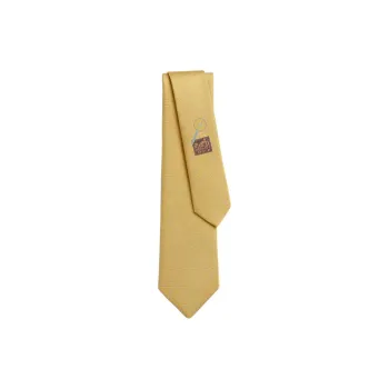 HERMES Silk, Mulberry Silk Ties Men's Yellow