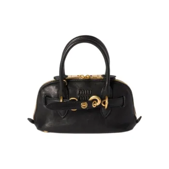 MIU MIU Aventure Lambskin Shoulder Bag Crossbody Bag Handbag Mini Women's Black