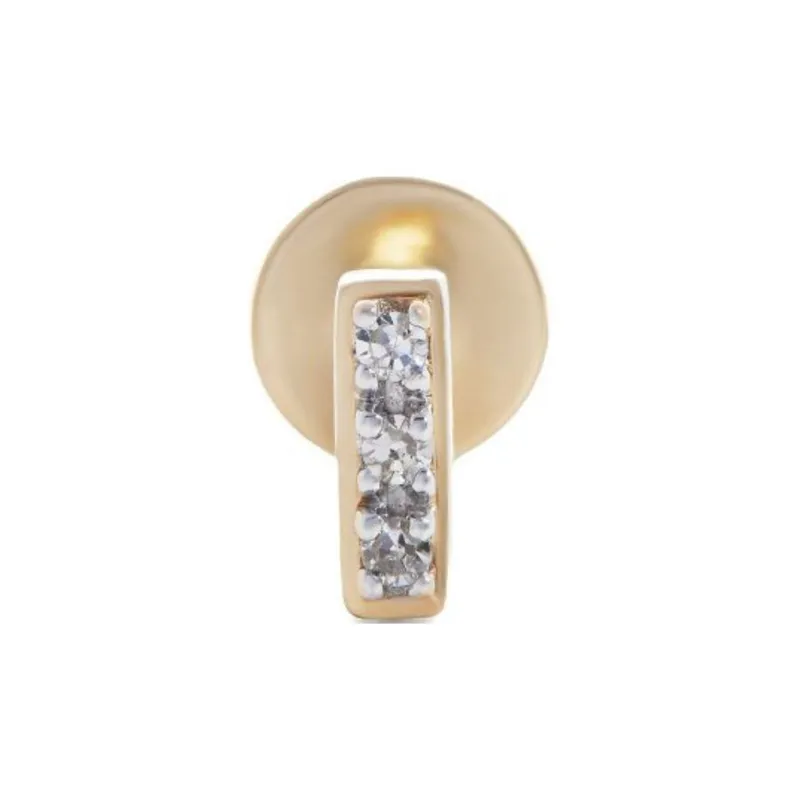 Monica Vinader 14kt Yellow Gold Linear Bar Diamond Single Earring-0