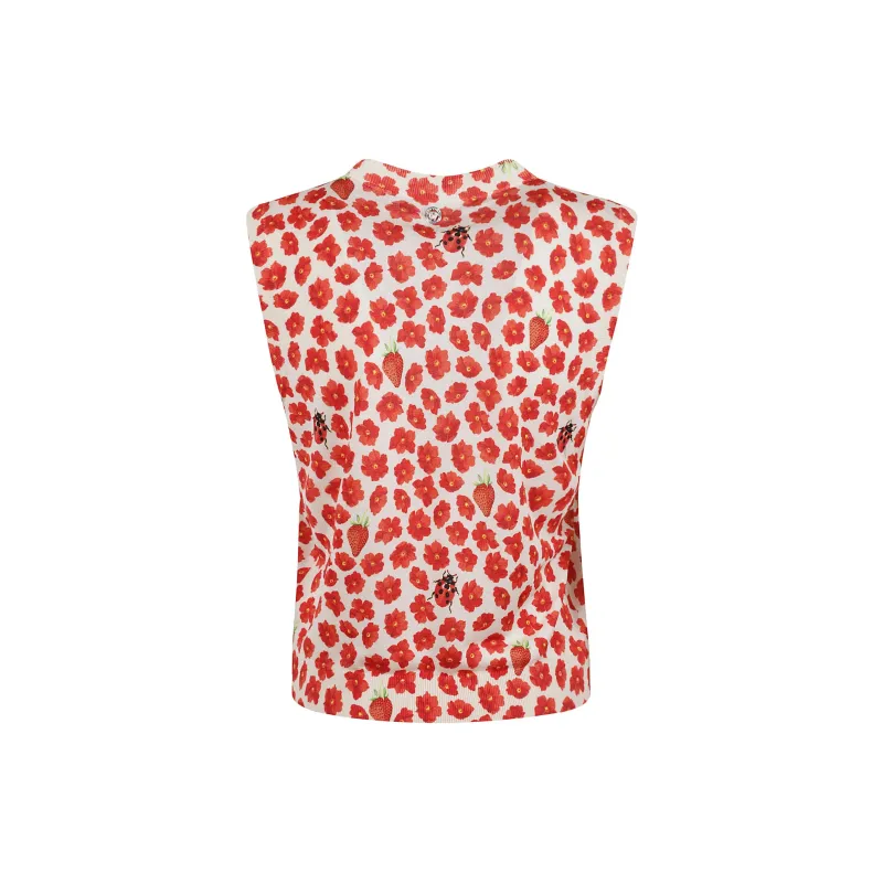 VERSACE Floral Motif Sleeveless Top-1