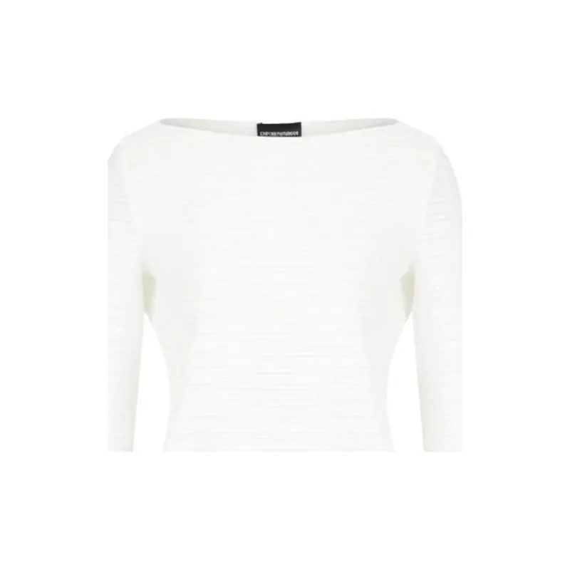 EMPORIO ARMANI Stretch Jacquard Nylon Jersey Boat neck Jumper-3