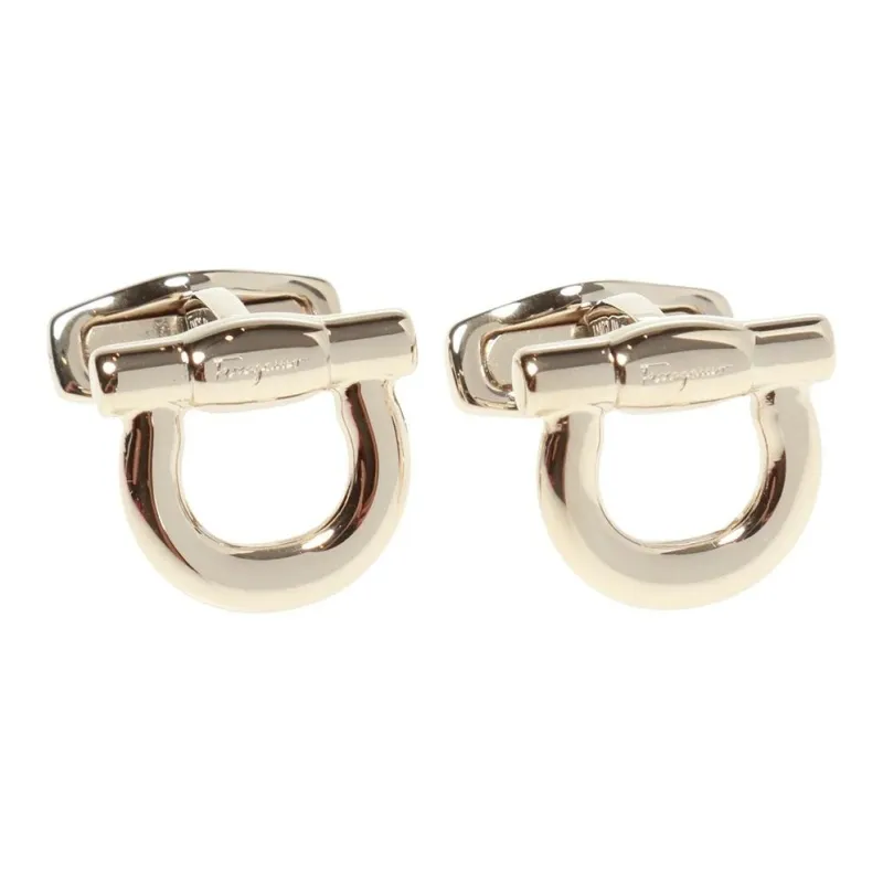 Ferragamo Logo Engraved Cuff Links-0