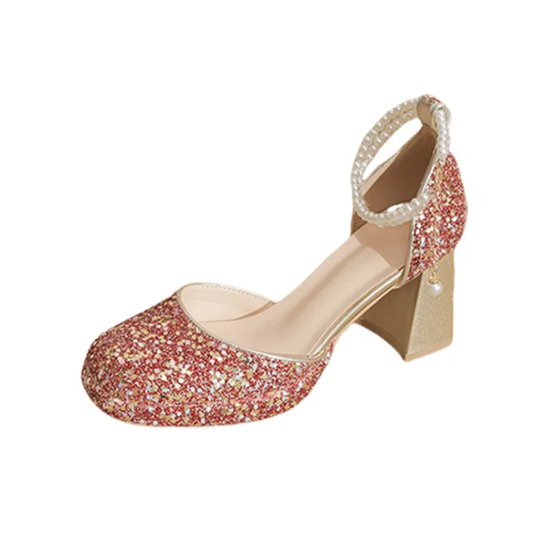 BIGTREE Chunky Heel High Heels Women's-11