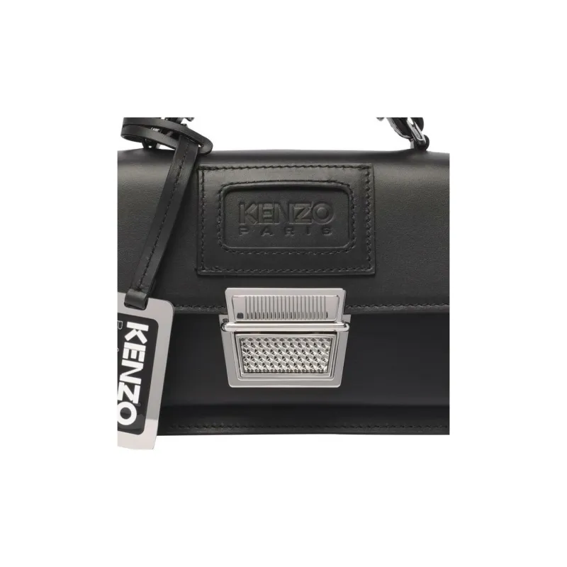 KENZO Cow Leather Shoulder Bag Crossbody Bag Mini Women's Black-4