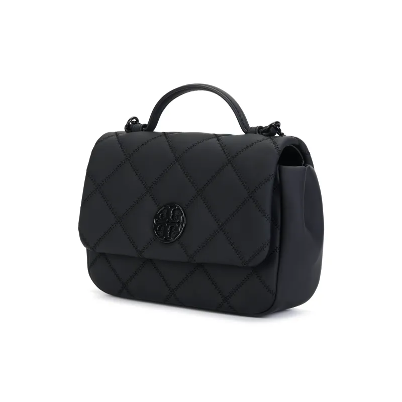TORY BURCH TB-Willa Cow Leather Handbag Shoulder Bag Crossbody Bag Small Size Women's Frosted Black-1