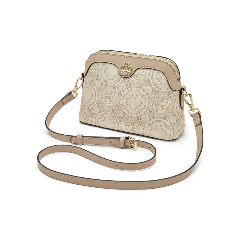 Old Man's Head Fabric Synthetic Leather Crossbody Bag Shoulder Bag Women's Apricot-2