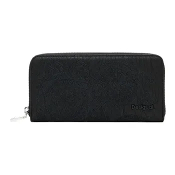 Desigual Polyurethane Wallet Large Size Women's Black