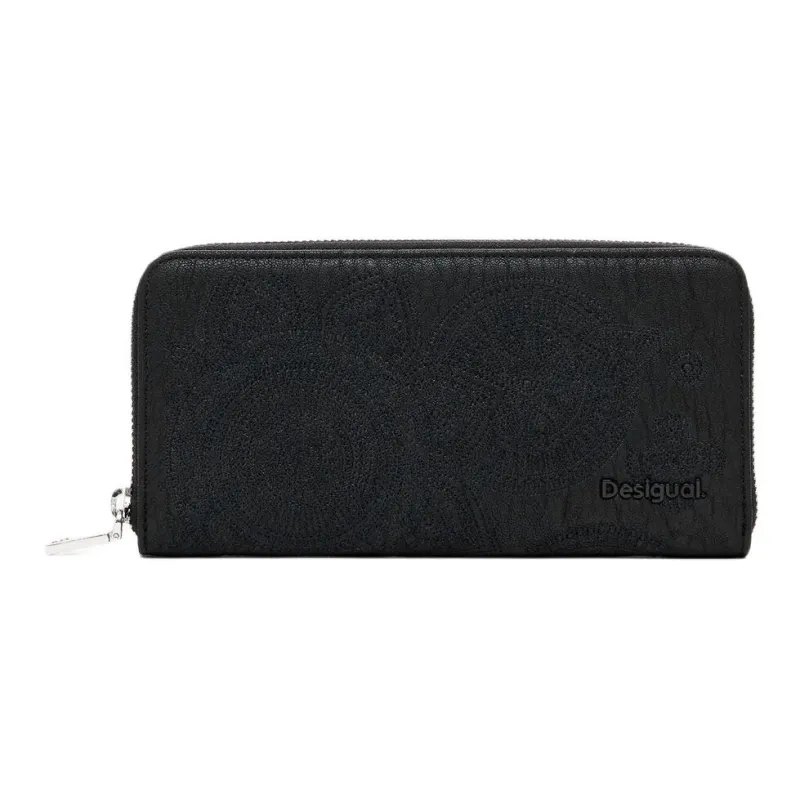 Desigual Polyurethane Wallet Large Size Women's Black-0