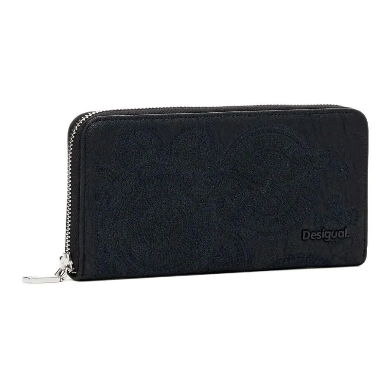 Desigual Polyurethane Wallet Large Size Women's Black-1