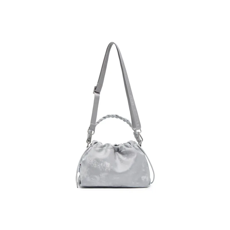 Champion Knitted Fabric Handbag, Shoulder Bag Small Size Unisex Black/Washed Pink/Silver White-3