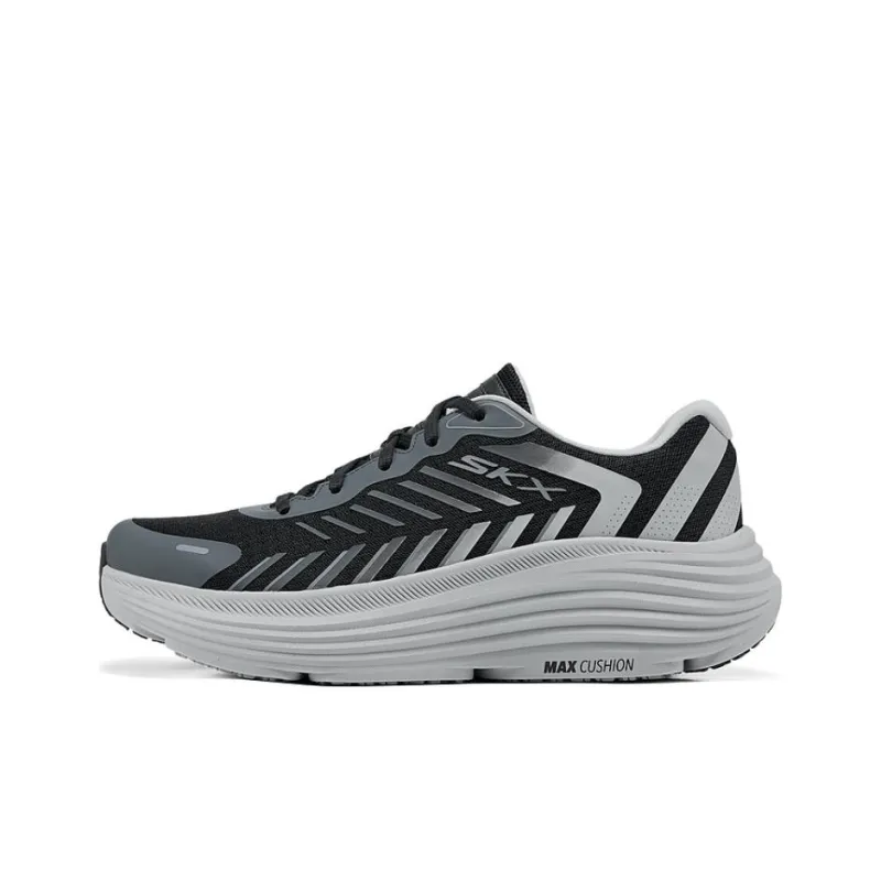 Skechers MEN'S GO Anti Slip Wear Resistant Low Top Running Shoes Unisex Black Gray Color-0