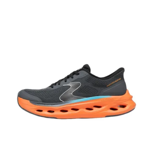 Skechers MEN'S GO Anti Slip Wear Resistant Low Top Casual Running Shoes Men's Black Orange
