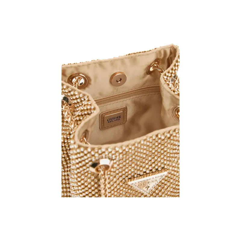 GUESS Polyurethane Bucket Bags Shoulder Bag Crossbody Bag Mini Women's Gold-4