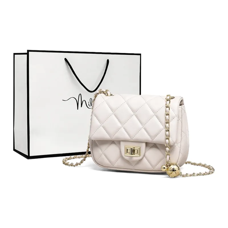 MILLIE'S Synthetic Leather Shoulder Bag Crossbody Bag Small Square Bag Regular Women's Black/Ecru-5