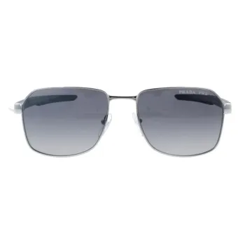 PRADA Metal Square Sunglasses Men's Silver