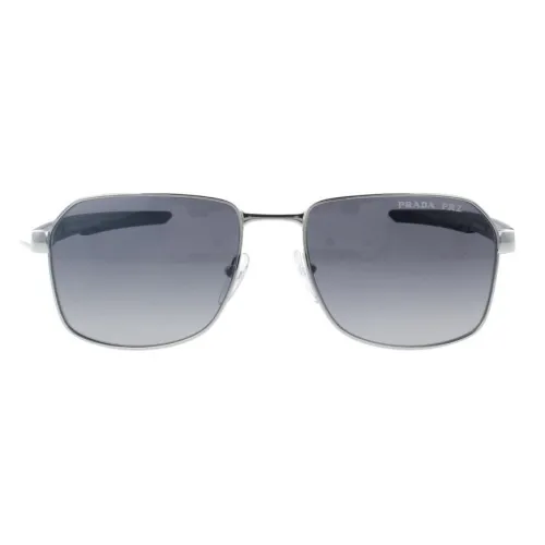 PRADA Metal Square Sunglasses Men's Silver
