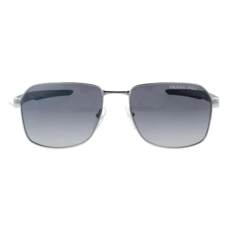 PRADA Metal Square Sunglasses Men's Silver-0