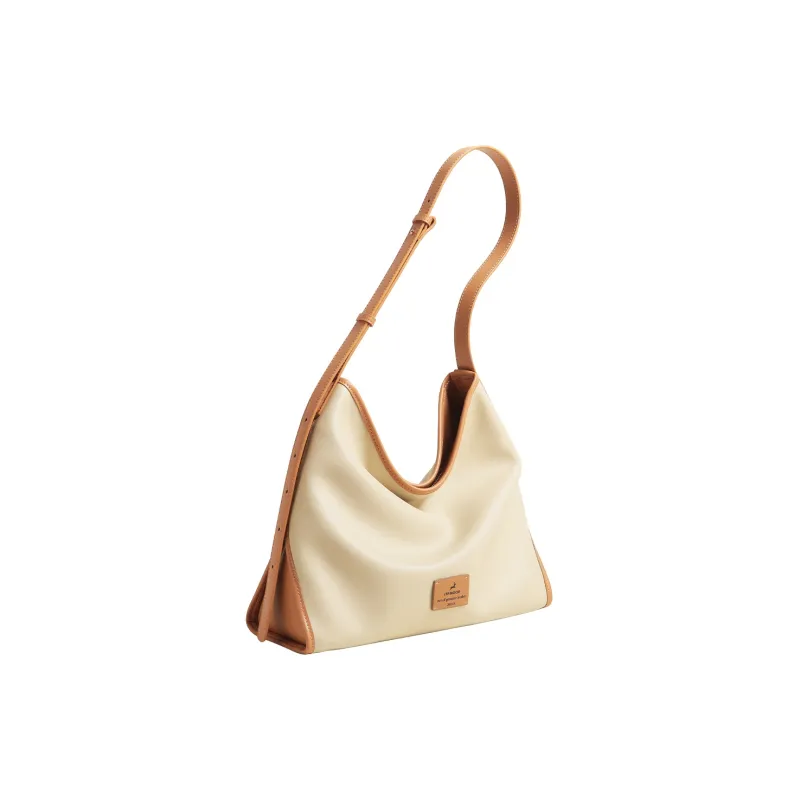 Miao Di Synthetic Leather Shoulder Bag, Crossbody Bag Regular Women's Vanilla Almond White-3