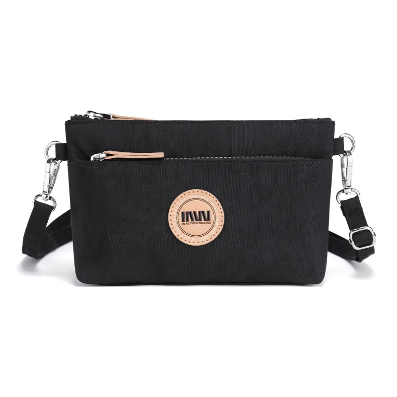 SEPTWOLVES Fabric Crossbody Bag Small Size Women's Black/Gray Green-0