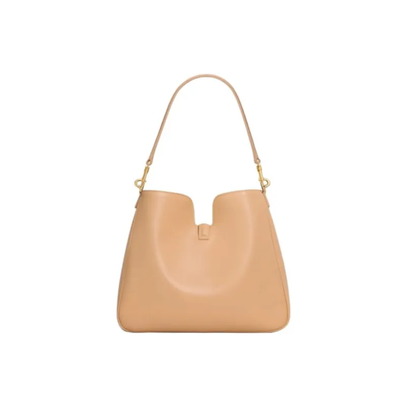 CELINE Calfskin One Shoulder Handbags Medium Size Women's Light Sand-3
