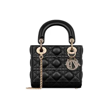 DIOR Lady Dior Sheepskin Lady Dior Bag, Shoulder Bag, Crossbody Bag, Handbag Mini Women's Black