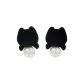 Buster Collection Flock Pearl Stud Earrings, Black