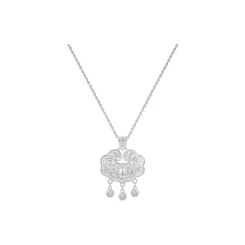 Heart Grass 999 Fine Silver Necklaces Women's