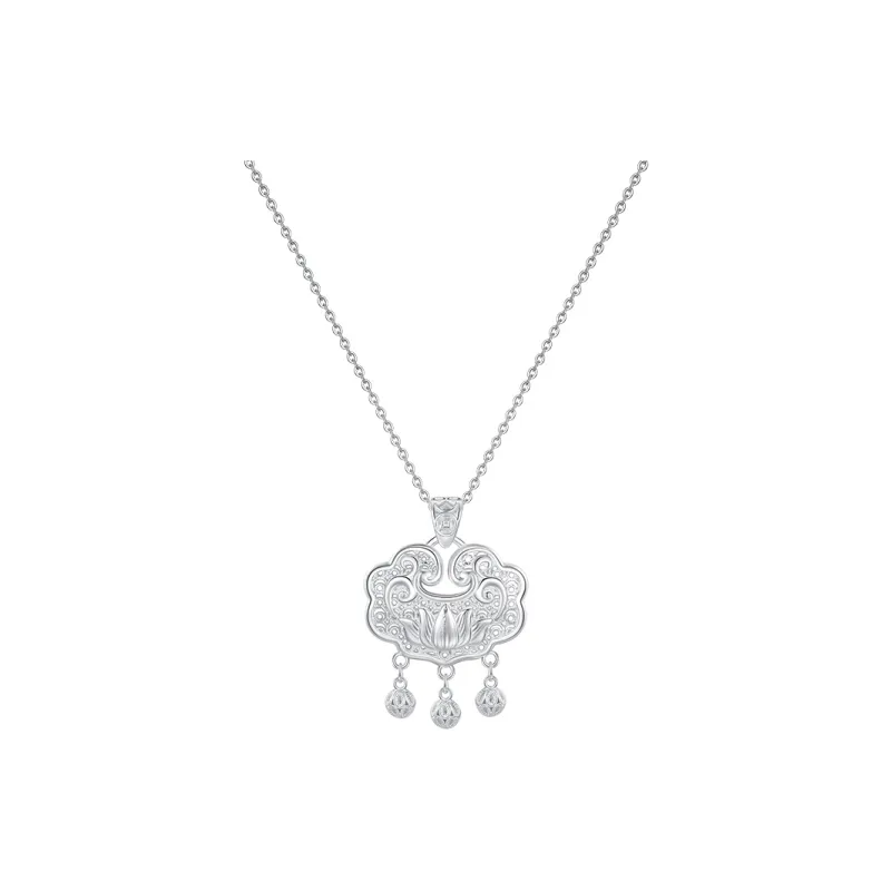 Heart Grass 999 Fine Silver Necklaces Women's-0