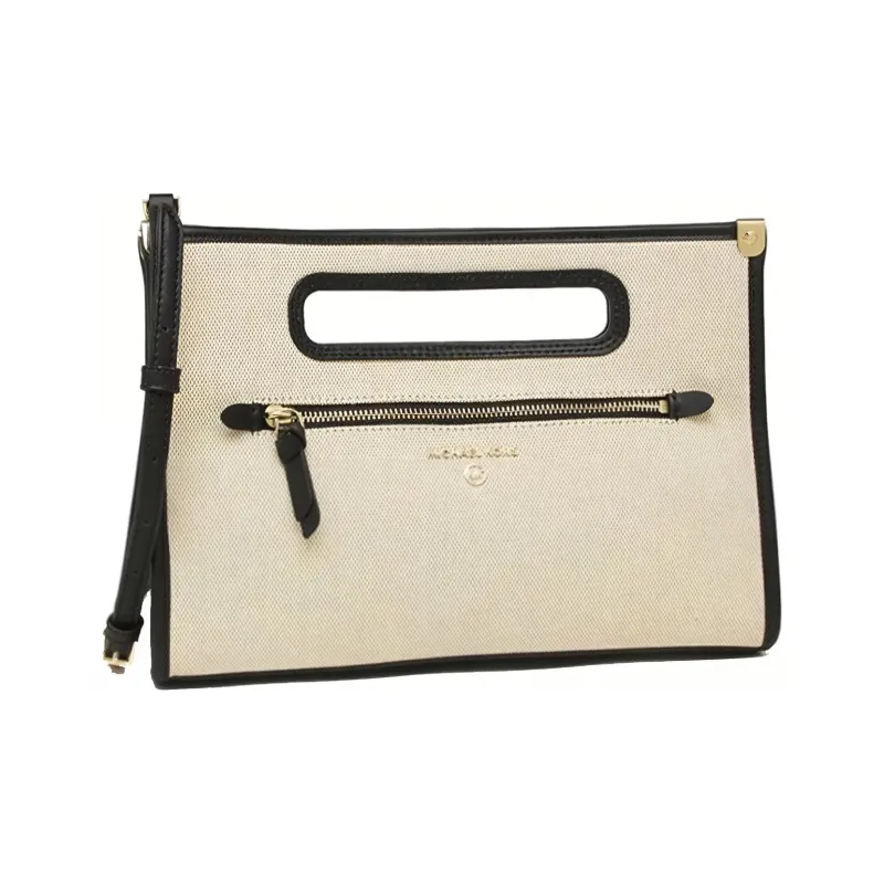 MICHAEL KORS MICHAEL KORS Luggage Collection Canvas Bag, Crossbody Handbag Large Size Women's Black, White, Multicolor-1