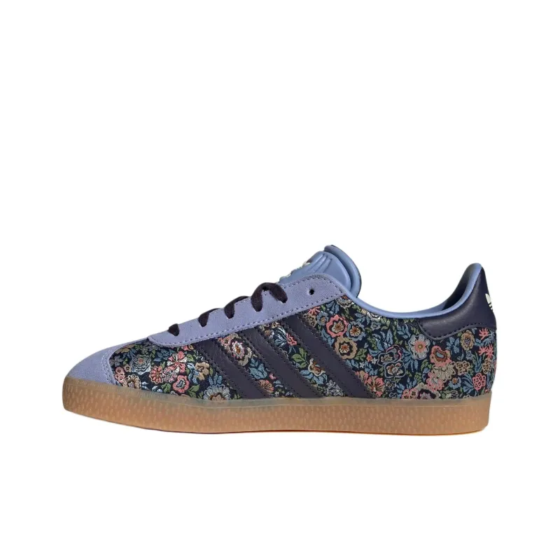Adidas Originals GAZELLE Abrasion Resistant Low Top Kids' Skateboarding Shoes Blue Black Teenagers-2