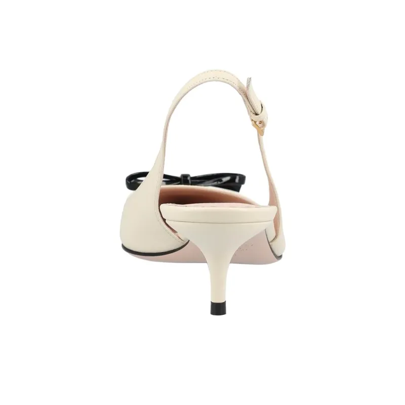Valentino Bow Detailed Pointed Toe Slingback Pumps-4