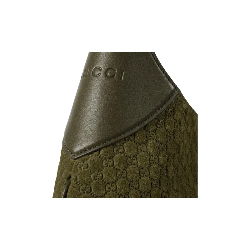 GUCCI Suede Crossbody Bag Shoulder Bag Small Size Women's Dark Green-7