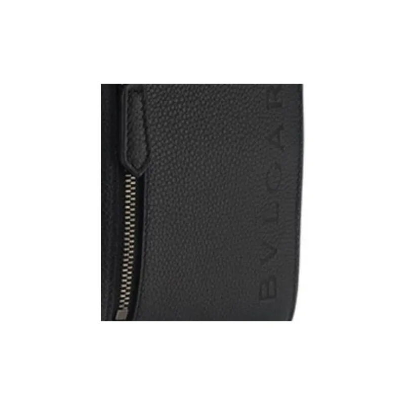 BVLGARI Calfskin One Shoulder Crossbody Clutches Men's Black-3