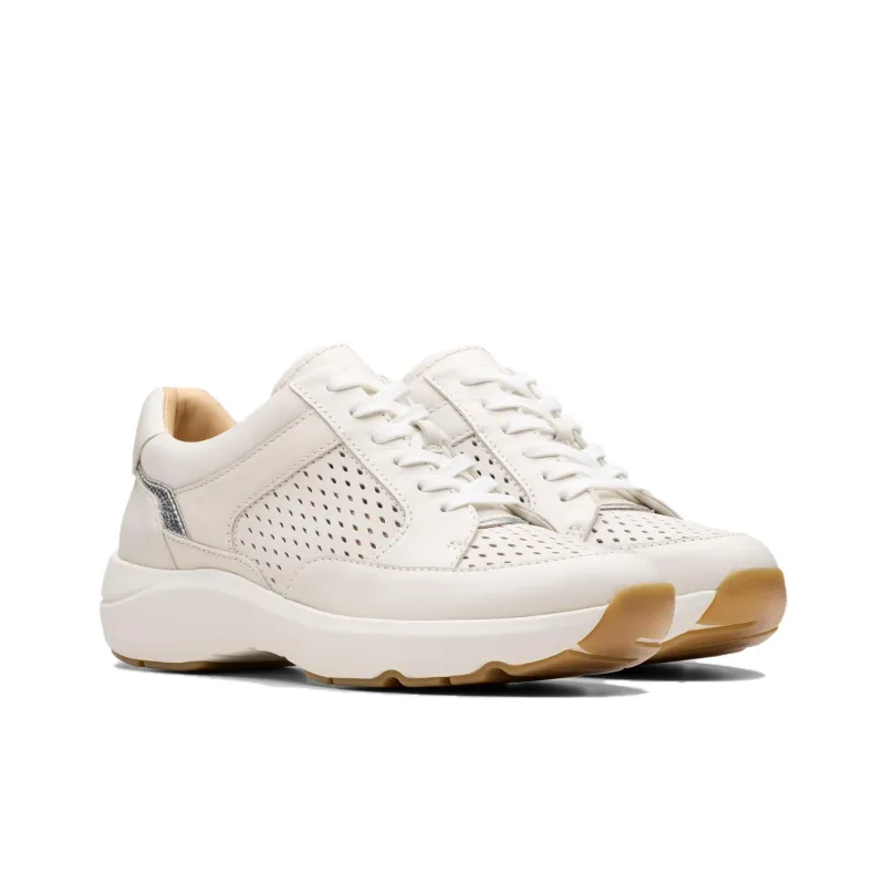 Clarks Tivoli Walk Slip Resistant Low Top Casual Shoes Women's White-2