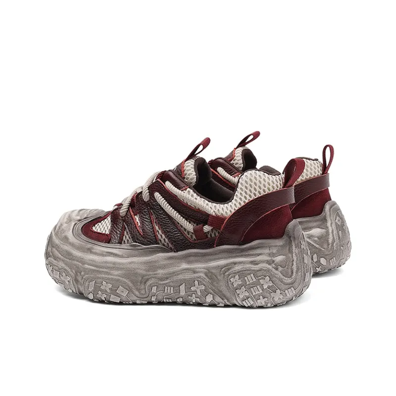 BURGELY Wear-Resistant Low-Top Chunky Sneakers Women's-4
