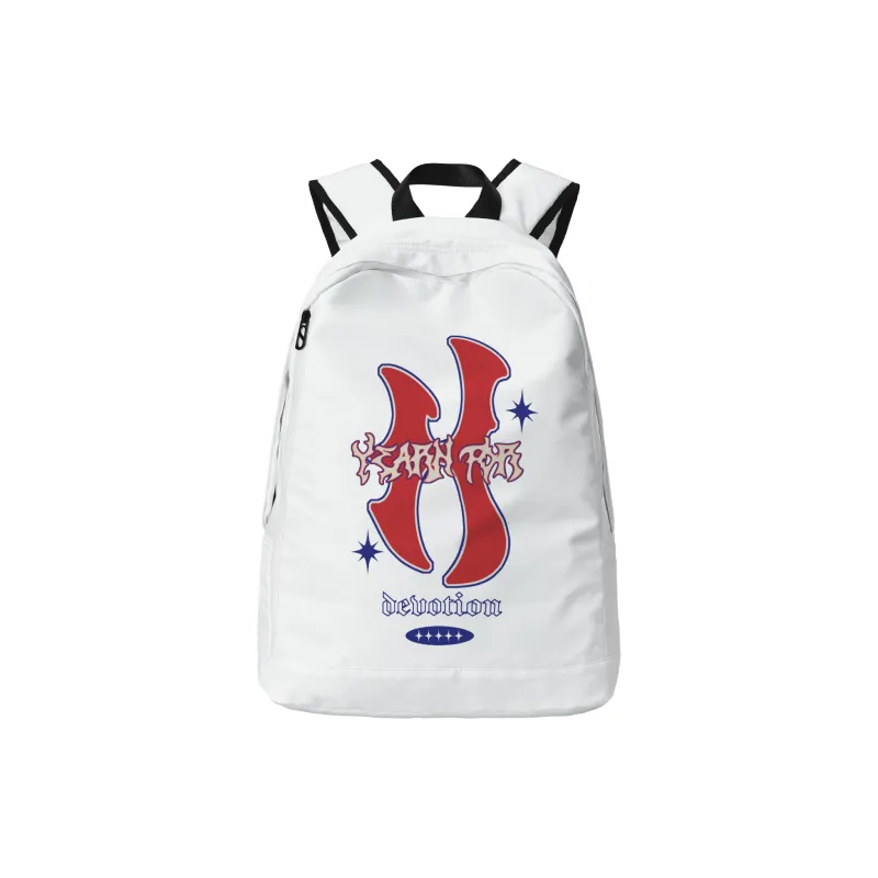 HINY Polyester Backpack Unisex White-20