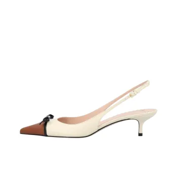 Valentino Bow Detailed Pointed Toe Slingback Pumps