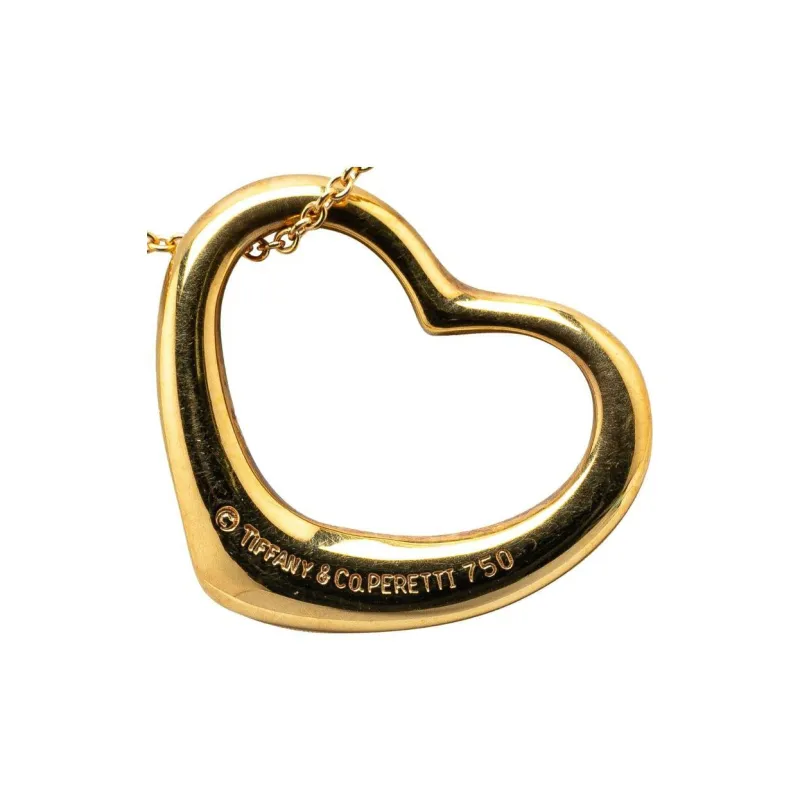 TIFFANY & CO. 2000 2024 Elsa Peretti 18K Yellow Gold Open Heart Pendant Necklace-1