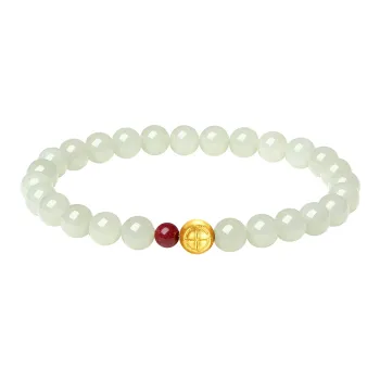 Olampe Hetian Jade Bracelets White Jade/Pale Greenish White Jade Women's