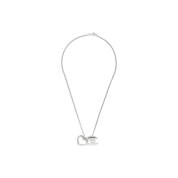 CHANEL 2004 Cc Logo Heart Necklace