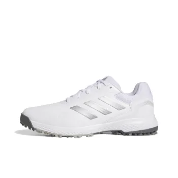 Adidas Traxion Cushioned Slip Resistant Low Top Golf Shoes Men's White Silver