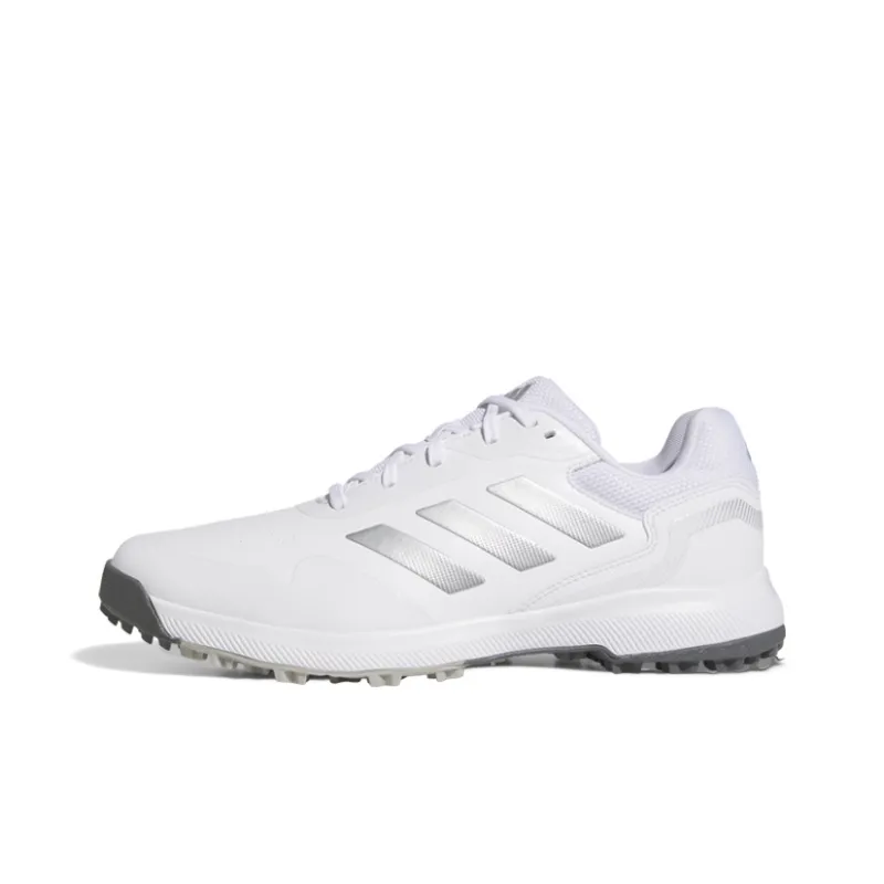 Adidas Traxion Cushioned Slip Resistant Low Top Golf Shoes Men's White Silver-0