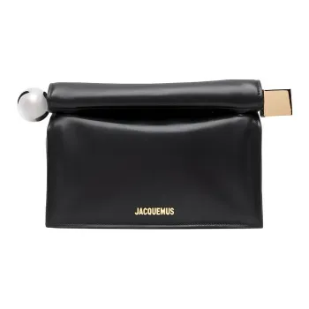 Jacquemus La Pochette Rond Carré Logo Plaque Clutch Bag
