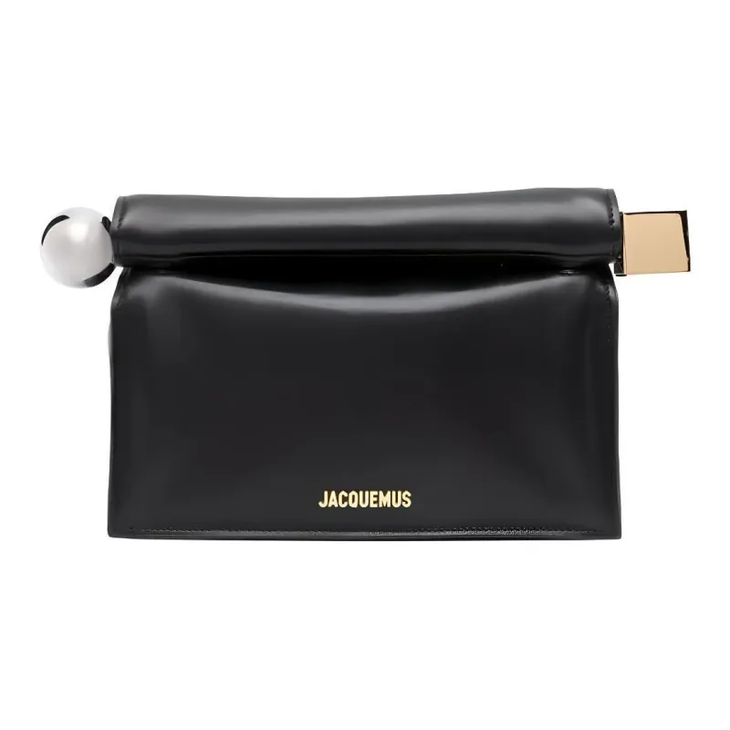 Jacquemus La Pochette Rond Carré Logo Plaque Clutch Bag-0