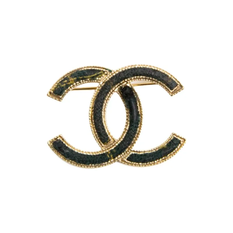CHANEL 2013 Cc Tweed Brooch-0