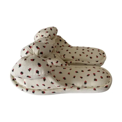 Thin Strips Cotton Linen Blend Slippers Women's Ecru