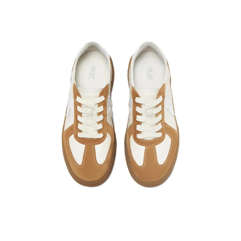 SKAP Cream Mousse Height Increasing Lightweight Breathable Low-Top Skateboard Shoes Women's-12