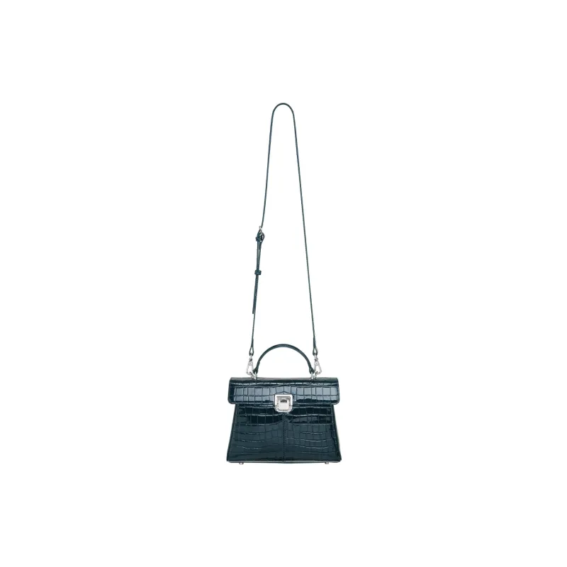 Miao Di Cow Leather Handbag, Shoulder Bag, Crossbody Bag Regular Women's Sapphire Blue-3