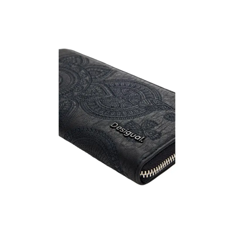 Desigual Polyurethane Wallet Large Size Women's Black-4
