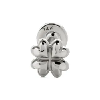 Monica Vinader 14kt White Gold Clover Single Earring